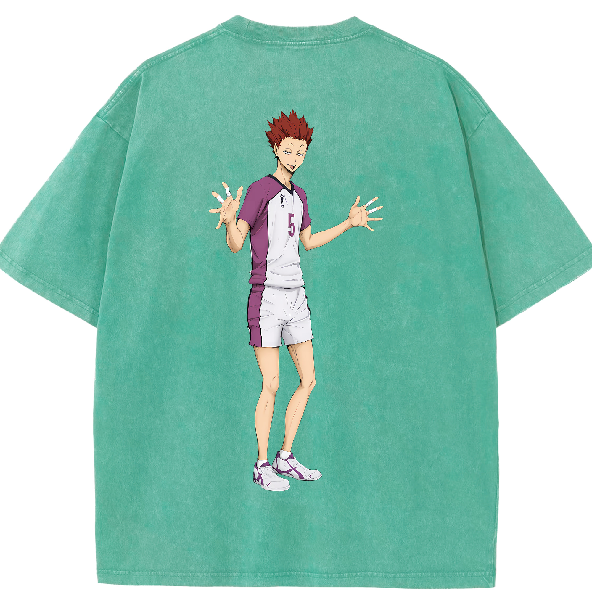 （画像用） ハイキュー!! Haikyu!! 綿100% ヴィンテージ風 半袖Tシャツ（背面プリント）